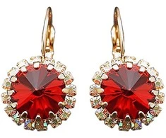 Diamond Sky Jewelry Auskarai moterims DiamondSky „Clarice IX (Scarlet)“ su Swarovski kristalais