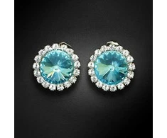 Diamond Sky Jewelry Auskarai moterims DiamondSky „Clarice X (Aqua Bohemica)“ su Preciosa kristalais