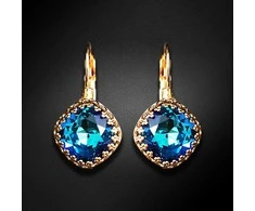 Diamond Sky Jewelry Auskarai moterims DiamondSky „Vintage IV (Bermuda Mėlyna)“ su Swarovski kristalais