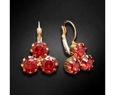 Diamond Sky Jewelry Auskarai moterims DiamondSky „Crystal Lady II (Scarlet)“ su Swarovski kristalais