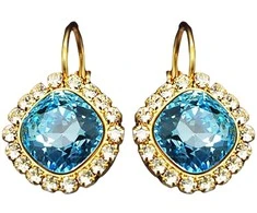 Diamond Sky Jewelry Auskarai moterims DiamondSky „Glare III (Aquamarine Mėlyna)“ su Swarovski kristalais