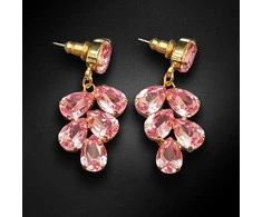 Diamond Sky Jewelry Auskarai moterims DiamondSky „Amber II (Light Rose)“ su Preciosa kristalais