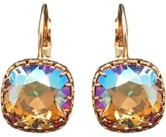 Diamond Sky Jewelry Auskarai moterims DiamondSky „Vintage V (Light Colorado Topaz Shimmer)“ su Swarovski kristalais