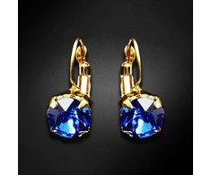 Diamond Sky Jewelry Auskarai moterims DiamondSky „Glory (Sapphire)“ su Swarovski kristalais