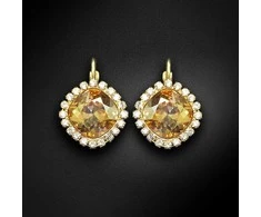 Diamond Sky Jewelry Auskarai moterims DiamondSky „Glare III (Golden Shadow)“ su Swarovski kristalais