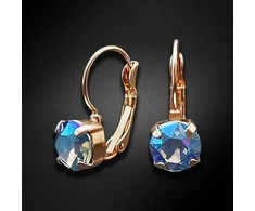 Diamond Sky Jewelry Auskarai moterims DiamondSky „Glory (Light Sapphire Shimmer)“ su Swarovski kristalais