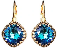 Diamond Sky Jewelry Auskarai moterims DiamondSky „Vintage IV (Bermuda Mėlyna)“ su Swarovski kristalais