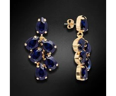 Diamond Sky Jewelry Auskarai moterims DiamondSky „Amber II (Dark Indigo)“ su Preciosa kristalais
