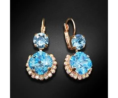 Diamond Sky Jewelry Auskarai moterims DiamondSky „Clarice VI (Aquamarine Mėlyna)“ su Swarovski kristalais