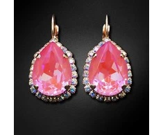 Diamond Sky Jewelry Auskarai moterims DiamondSky „Crystal Drop III (Lotus Rožinė DeLite)“ su Swarovski kristalais