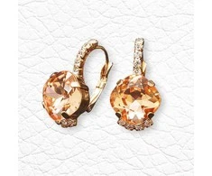 Diamond Sky Jewelry Auskarai moterims DiamondSky „Crete (Light Peach)“ su Preciosa kristalais