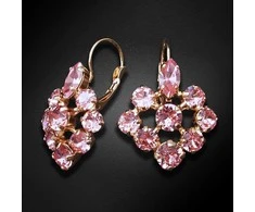 Diamond Sky Jewelry Auskarai moterims DiamondSky „Splendor II (Light Rose)“ su Swarovski kristalais