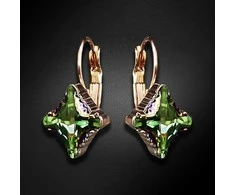 Diamond Sky Jewelry Auskarai moterims DiamondSky „Byzantine Cross (Peridot Scarabaeus Žalias)“ su Swarovski kristalais