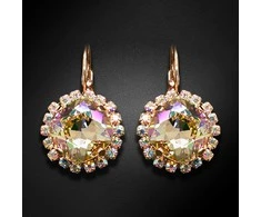 Diamond Sky Jewelry Auskarai moterims DiamondSky „Glare III (Luminous Žalias)“ su Swarovski kristalais