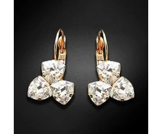 Diamond Sky Jewelry Auskarai moterims DiamondSky „Bermuda Triangle III“ su Swarovski kristalais