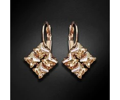 Diamond Sky Jewelry Auskarai moterims DiamondSky „Crystal Twister (Golden Shadow)“ su Swarovski kristalais