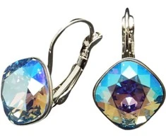 Diamond Sky Jewelry Auskarai moterims DiamondSky „Glare IV R (Light Sapphire Shimmer)“ su Swarovski kristalais