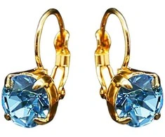 Diamond Sky Jewelry Auskarai moterims DiamondSky „Glory (Aquamarine Mėlyna)“ su Swarovski kristalais