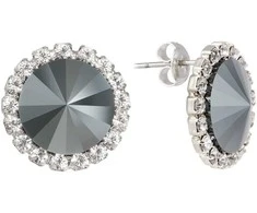 Diamond Sky Jewelry Auskarai moterims DiamondSky „Clarice X (Jet Hematite)“ su Preciosa kristalais