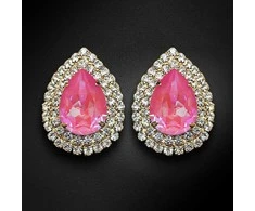 Diamond Sky Jewelry Auskarai moterims DiamondSky „Jasmine (Lotus Rožinė DeLite)“ su Swarovski kristalais
