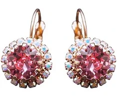 Diamond Sky Jewelry Auskarai moterims DiamondSky „Clarice IX (Light Rose)“ su Swarovski kristalais