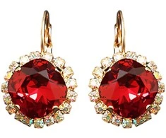 Diamond Sky Jewelry Auskarai moterims DiamondSky „Glare III (Scarlet)“ su Swarovski kristalais