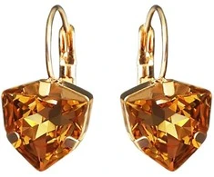 Diamond Sky Jewelry Auskarai moterims DiamondSky „Bermuda Triangle (Light Colorado Topaz)“ su Swarovski kristalais