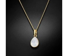 Diamond Sky Jewelry Kaklo papuošalas moterims DiamondSky Crystal Drop (Baltas Opal) su Swarovski kristalais