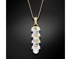 Diamond Sky Jewelry Kaklo papuošalas moterims DiamondSky "Flamenco (Aurora Borealis)" su Swarovski kristalais