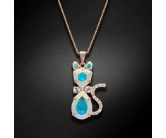 Diamond Sky Jewelry Kaklo papuošalas moterims DiamondSky "Solar Cat (Aurora Borealis)" su Swarovski kristalais