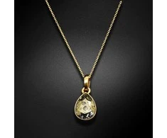 Diamond Sky Jewelry Kaklo papuošalas moterims DaimondSky Crystal Drop (Gold Patina) su Swarovski kristalais