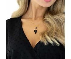 Diamond Sky Jewelry Kaklo papuošalas moterims DiamondSky "Amber II (Jet)" su Preciosa kristalais