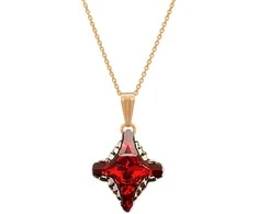 Diamond Sky Jewelry Kaklo papuošalas moterims DiamondSky "Crystal Rhombus II (Light Siam Metallic Light Gold)" su Swarovski kristalais