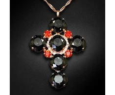 Diamond Sky Jewelry Kaklo papuošalas moterims DiamondSky "Glamour (Graphite / Light Siam)" su Swarovski kristalais