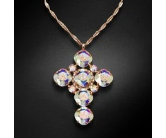 Diamond Sky Jewelry Kaklo papuošalas moterims DiamondSky "Glamour (Auroe Boreale)" su Swarovski kristalais
