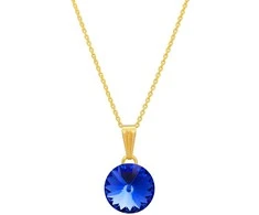 Diamond Sky Jewelry Kaklo papuošalas moterims DaimondSky Clarice II (Sapphire) su Swarovski kristalais