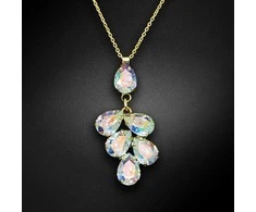 Diamond Sky Jewelry Kaklo papuošalas moterims DiamondSky "Amber II (Aurore Boreale)" su Preciosa kristalais
