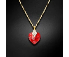 Diamond Sky Jewelry Kaklo papuošalas moterims DiamondSky "Cute Valentine (Light Siam)" su Swarovski kristalais