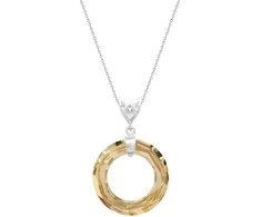 Diamond Sky Jewelry Kaklo papuošalas moterims DiamondSky "Cosmic Ring (Golden Shadow)" su Swarovski kristalais