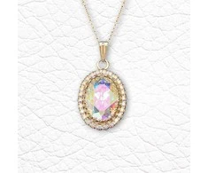 Diamond Sky Jewelry Kaklo papuošalas moterims DiamondSky "Solar Illusion (Aurore Borealis)" su Swarovski kristalais