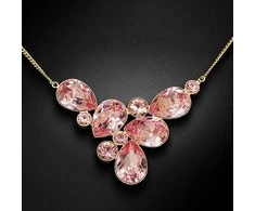Diamond Sky Jewelry Kaklo papuošalas moterims DiamondSky "Fillory Magic (Light Rose)" su Preciosa kristalais