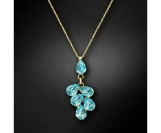 Diamond Sky Jewelry Kaklo papuošalas moterims DiamondSky "Amber II (Aqua Bohemica)" su Preciosa kristalais