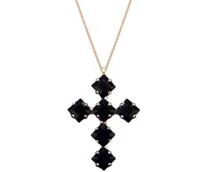 Diamond Sky Jewelry Kaklo papuošalas moterims DiamondSky "Uni (Jet)" su Swarovski kristalais