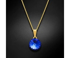 Diamond Sky Jewelry Kaklo papuošalas moterims DaimondSky Clarice II (Sapphire) su Swarovski kristalais
