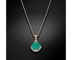 Diamond Sky Jewelry Kaklo papuošalas moterims Diamond Sky "Clarice V (Emerald)" su Preciosa™ kristalais