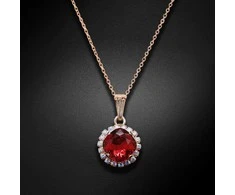 Diamond Sky Jewelry Kaklo papuošalas moterims DiamondSky Glare III (Scarlet) su Swarovski kristalais