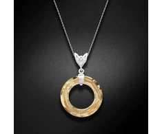 Diamond Sky Jewelry Kaklo papuošalas moterims DiamondSky "Cosmic Ring (Golden Shadow)" su Swarovski kristalais