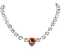 Diamond Sky Jewelry Kaklo papuošalas moterims DiamondSky „Saint Valentine II (Raudona Magma)“ su Swarovski kristalais