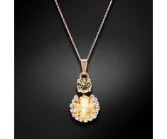 Diamond Sky Jewelry Kaklo papuošalas moterims Diamond Sky "Glare (Jonquil)" su Preciosa™ kristalais