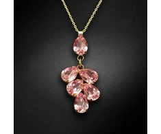 Diamond Sky Jewelry Kaklo papuošalas moterims DiamondSky "Amber II (Light Rose)" su Preciosa kristalais